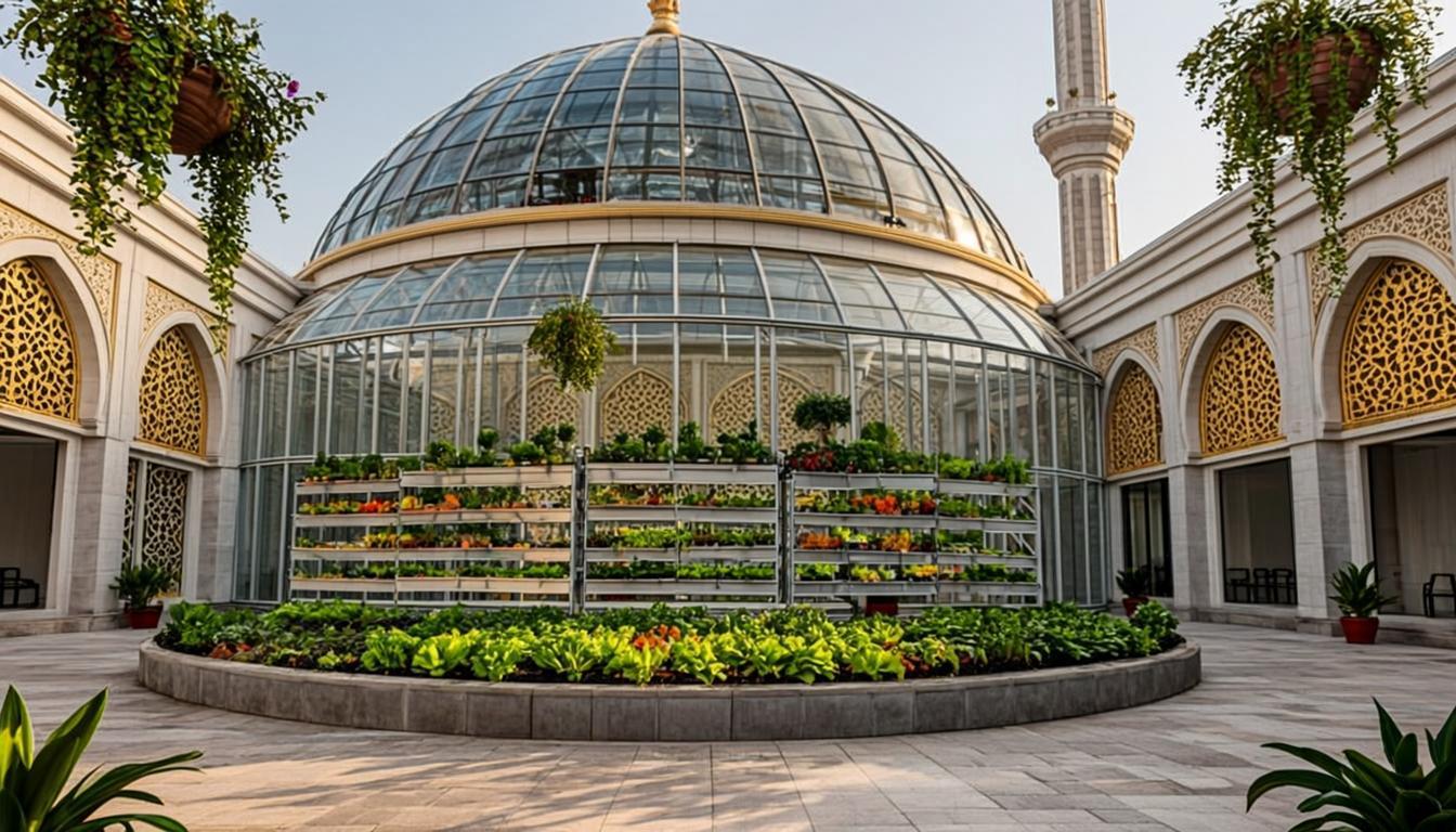 Serre-mosquée visionnaire de la Ligue Islamique Agricole